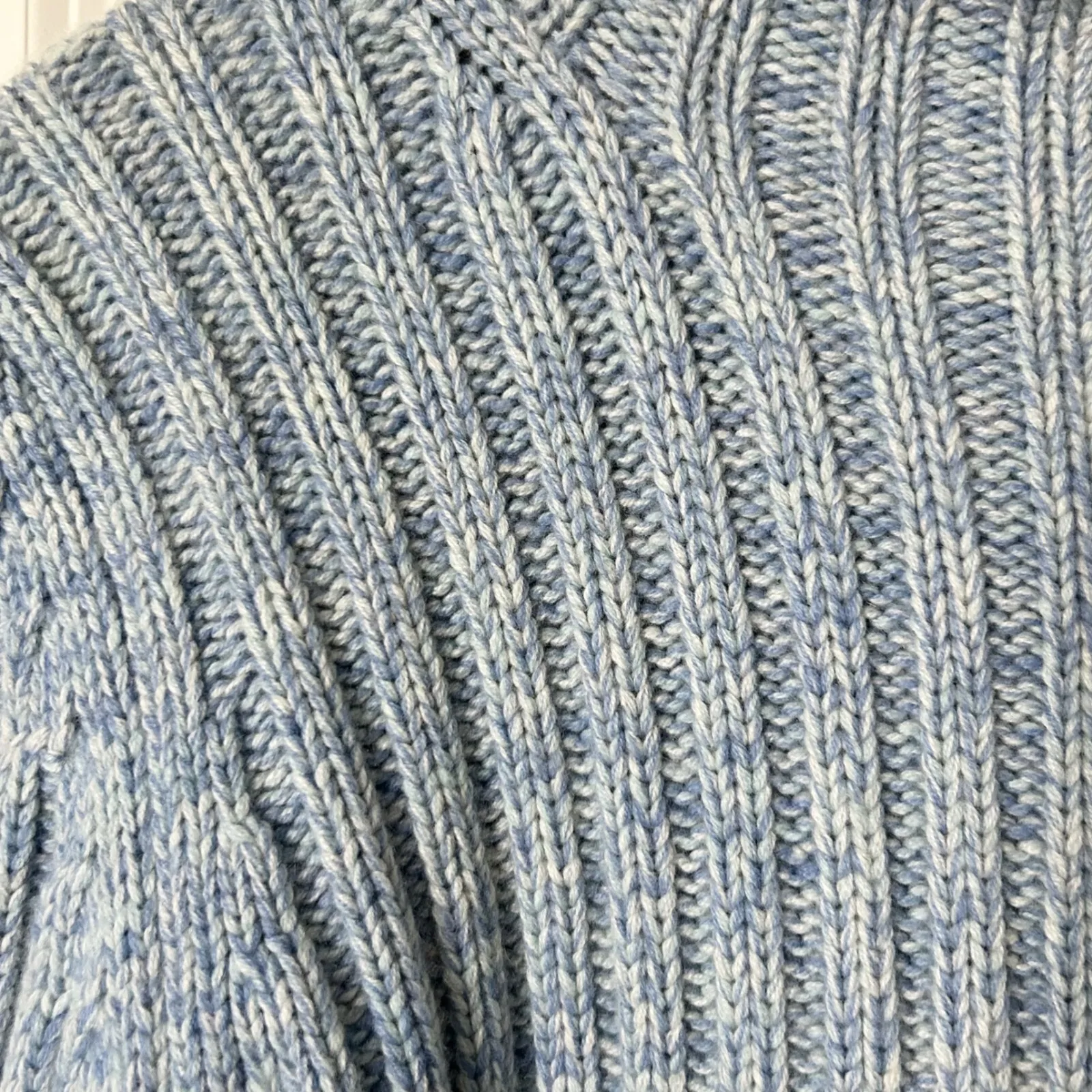 Autumn Cashmere Light Blue Ribbed Mock Neck 100% Cashmere Sweater Size Large - Image 4