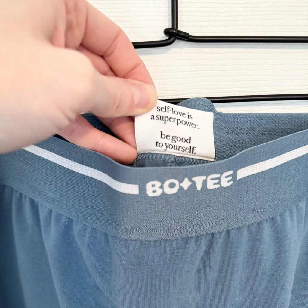 Bo+Tee Steel Blue High Waist Leggings with elastic waist band Sz SMALL - Image 7