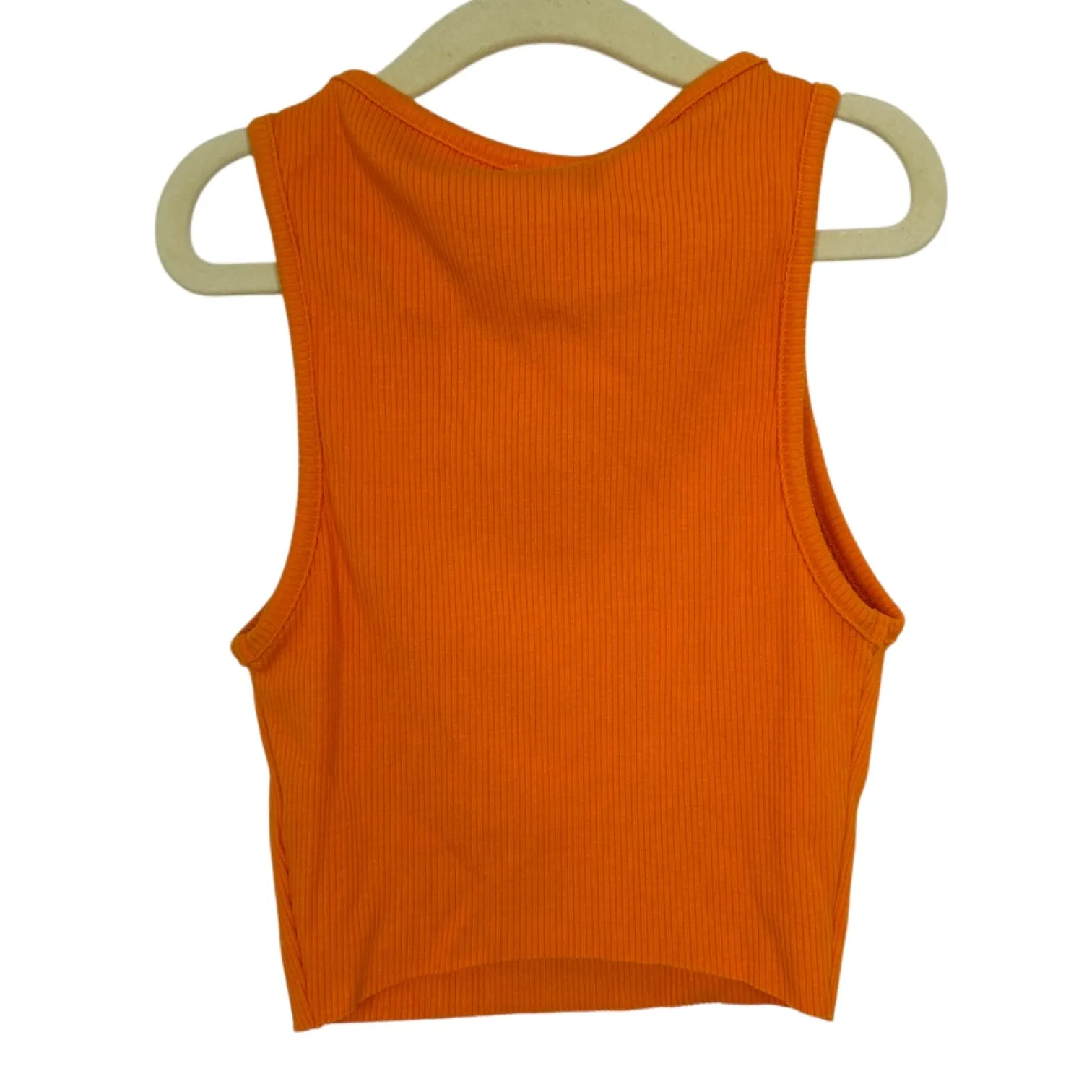 Naked Wardrobe Ribbed Crop Tank Top Orange Racerback Sleeveless Size S - Image 8