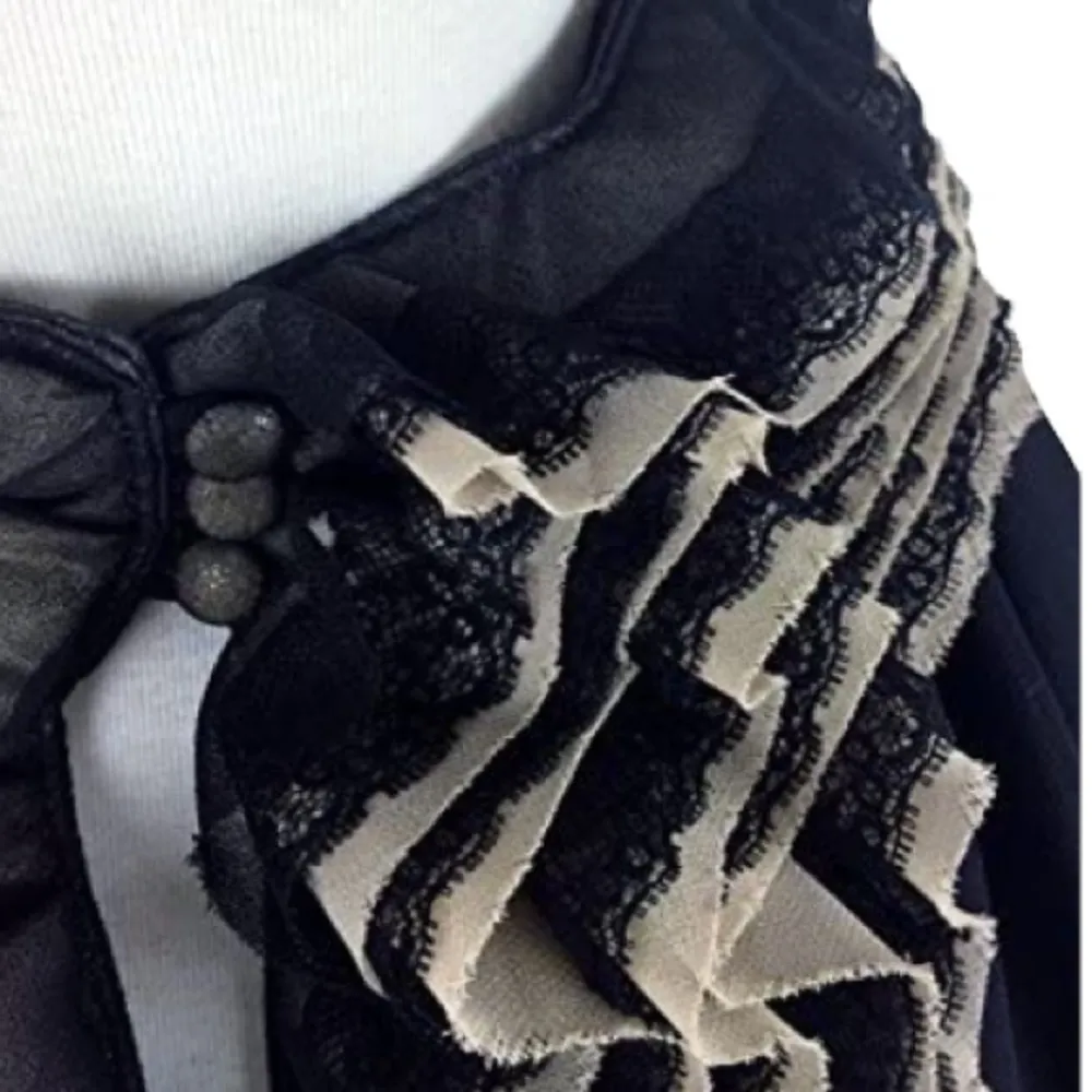 NEIMAN MARCUS for TARGET Robert Rodriguez Black Tan Ruffled Top $79.99 NWT XS - Image 10