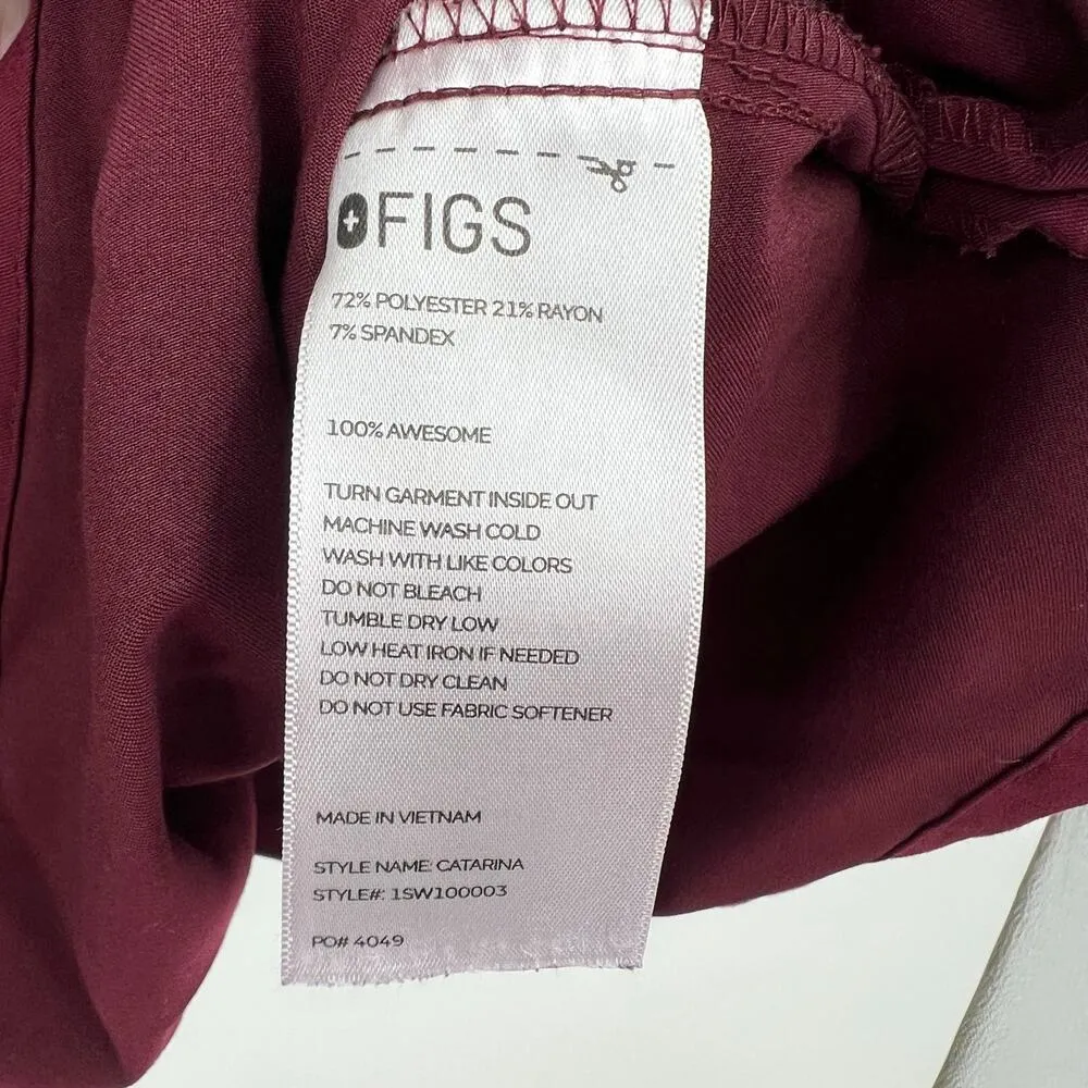 Figs plus size 5X Catarina One Pocket Scrub Top burgundy classic fit uniform - Image 8