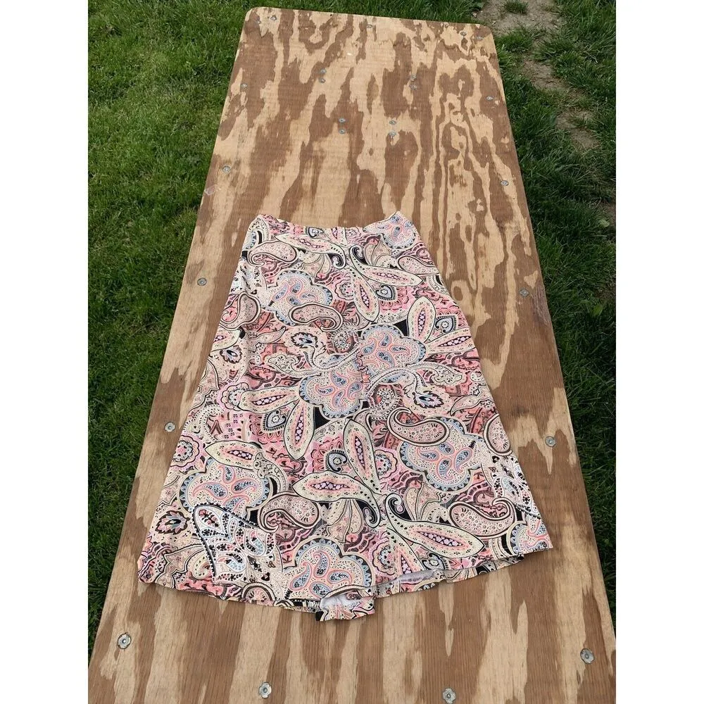 Joyous & Free Sz M Halter Dress‎ Retro Paisley Floral pink black summer spring Size M - Image 6