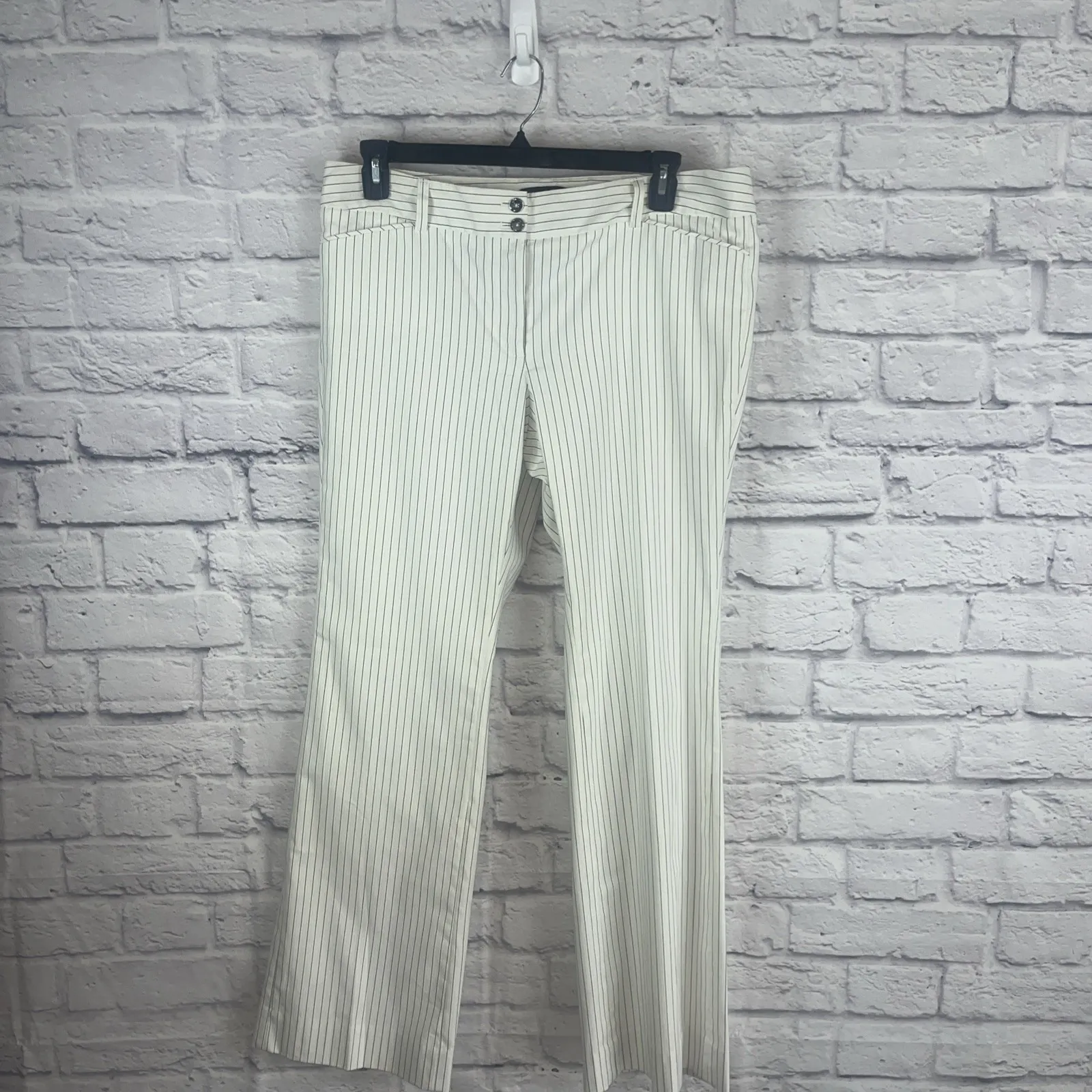 White House Black Market Women's Legacy Pinstripe Bootcut Lined   Pants 14R READ - Image 6