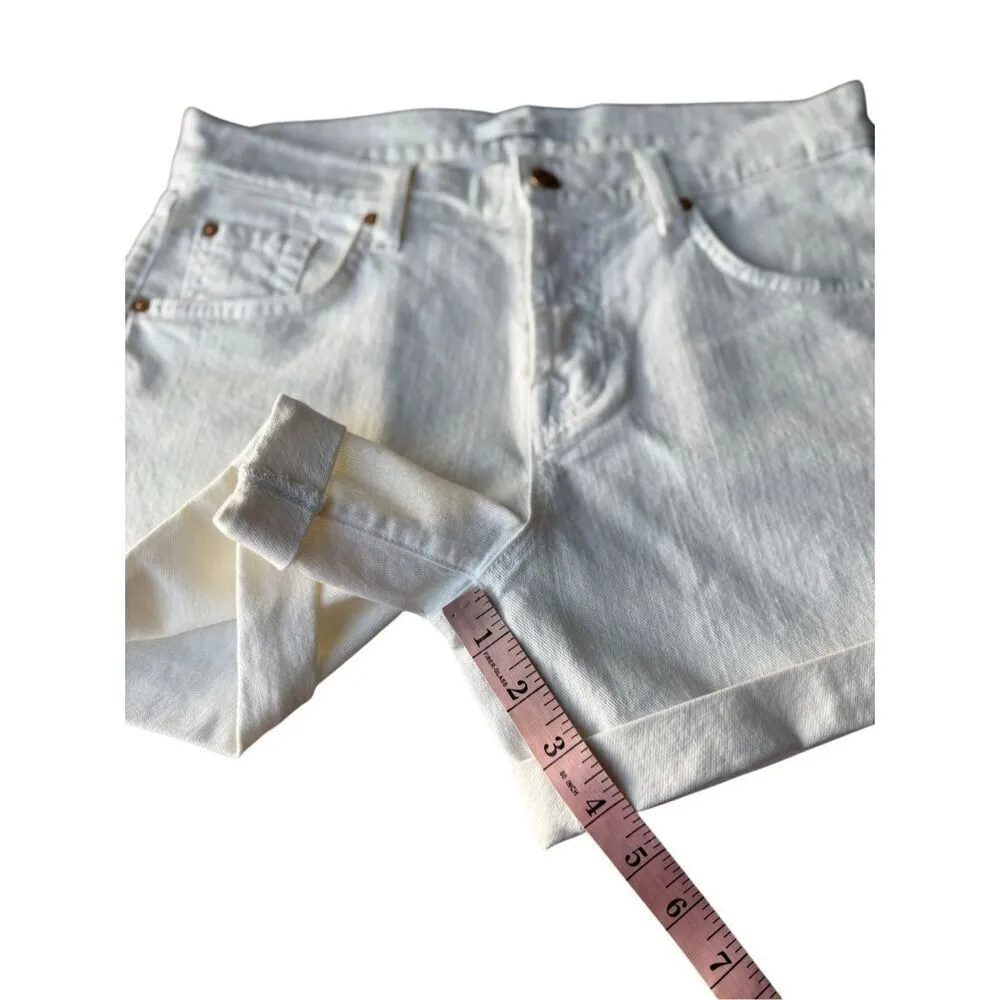 7 For All Mankind Mid Toll White Denim Short - Image 12