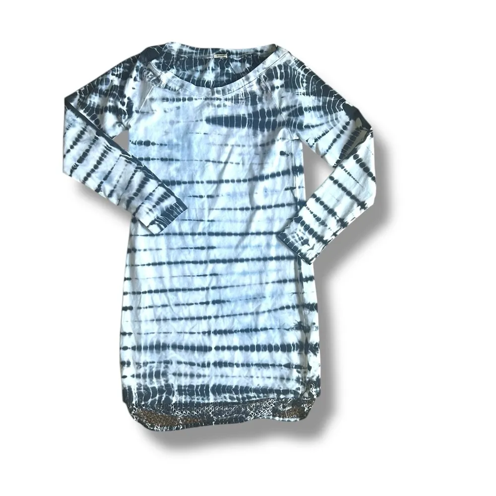 Monrow White Tiger Tie Dye Contrast Mesh Dress Revolve New With tags size XS - Image 3