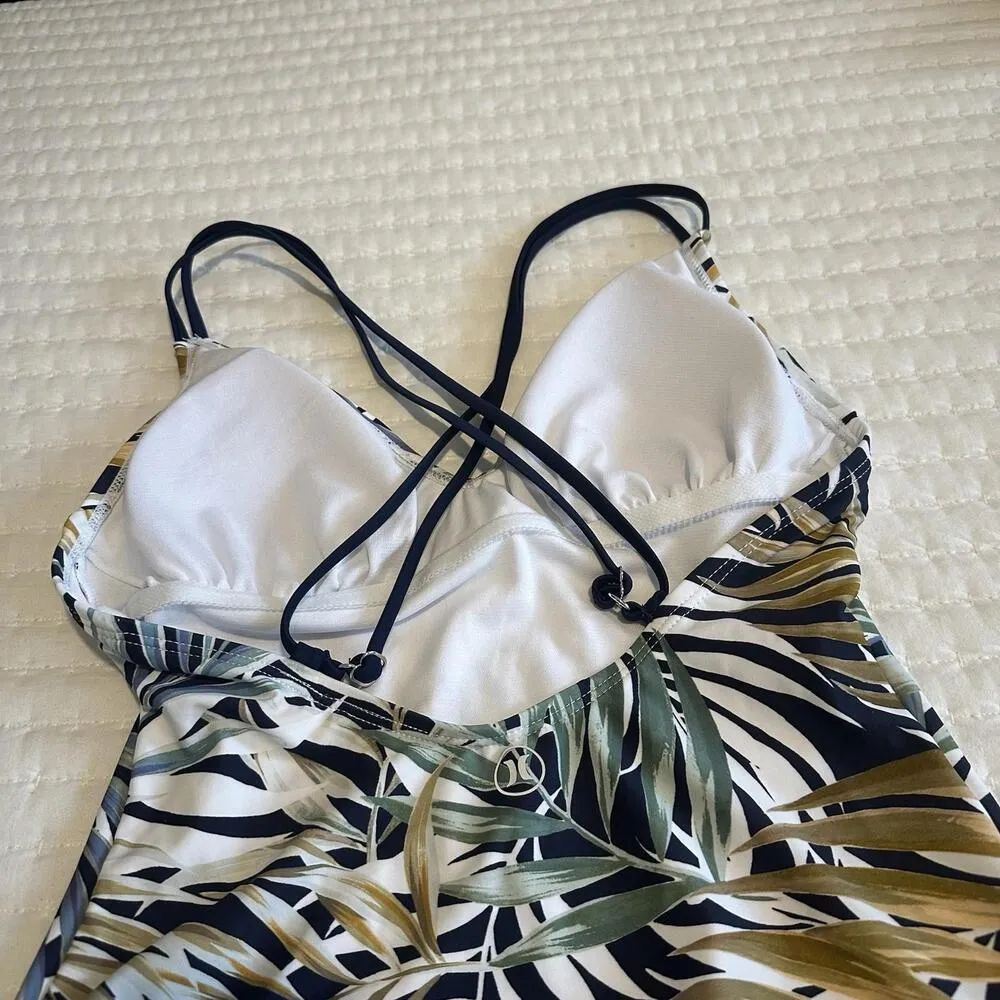 Hurley One Piece Swimsuit Cayman Palms Palm Leaves NWOT Sz S Small - Image 12