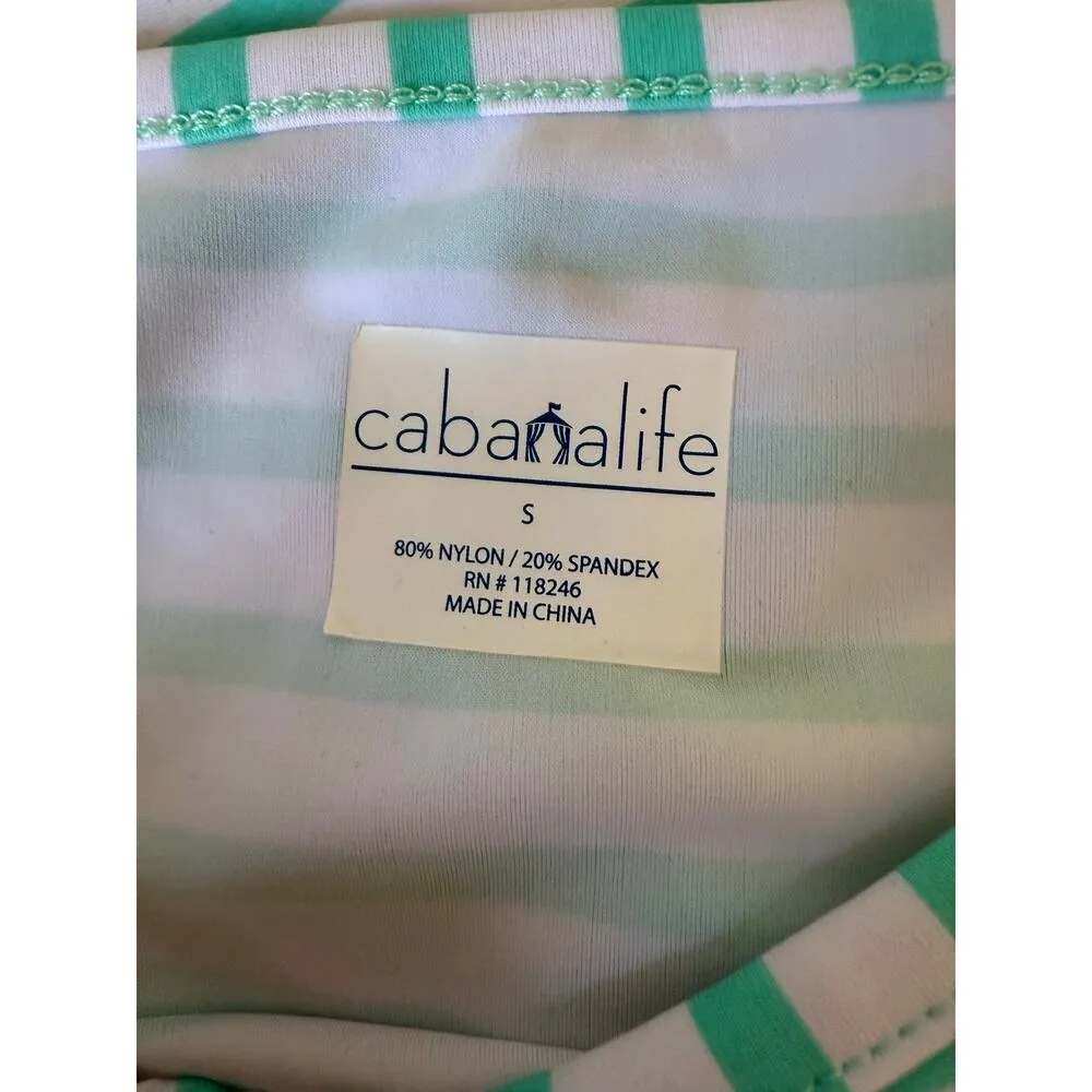 Cabana Life Blue Stripe Zipper Cover Up Shift Dress UPF 50+ Size Small White - Image 5