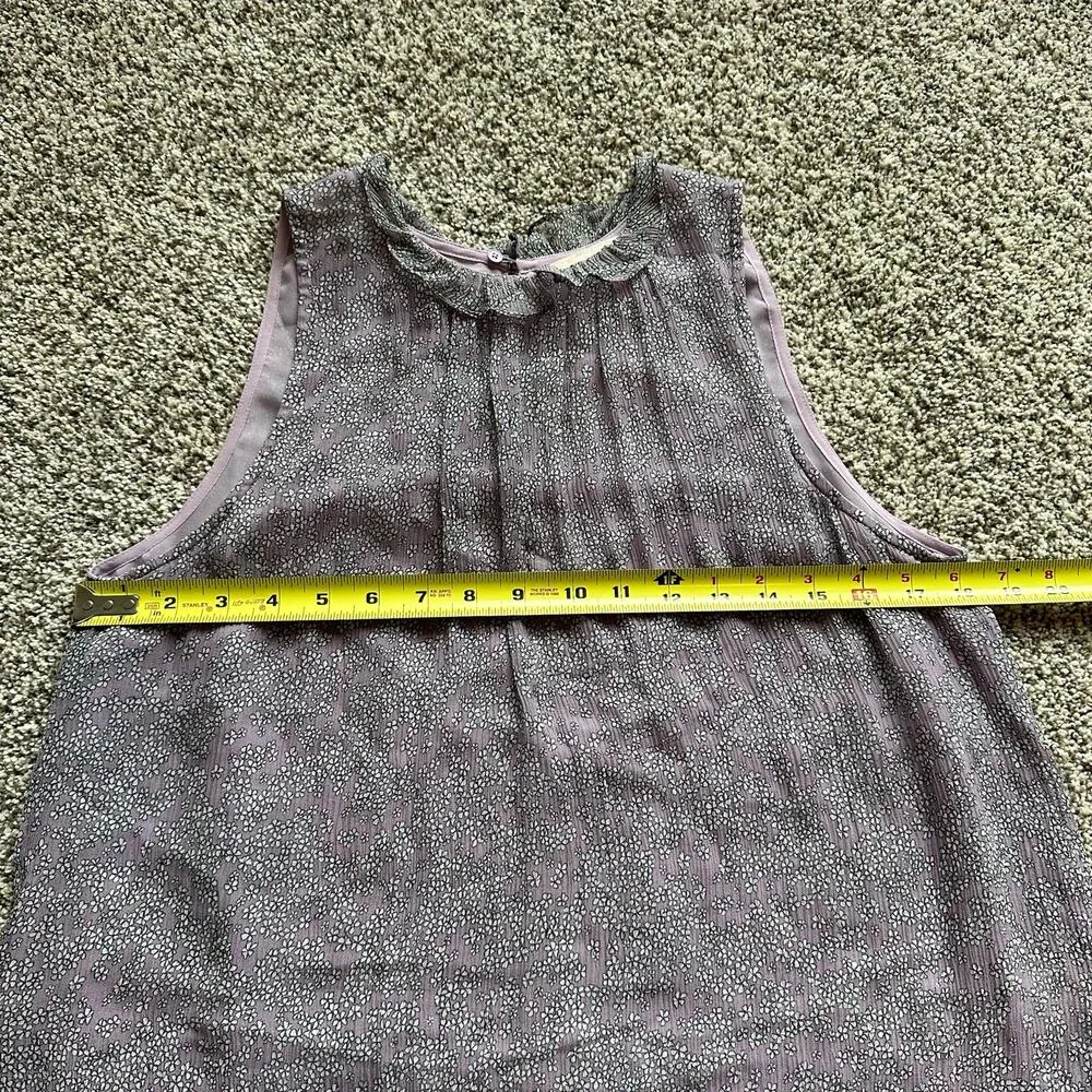 light purple floral silk sleeveless top size 4 - Image 12