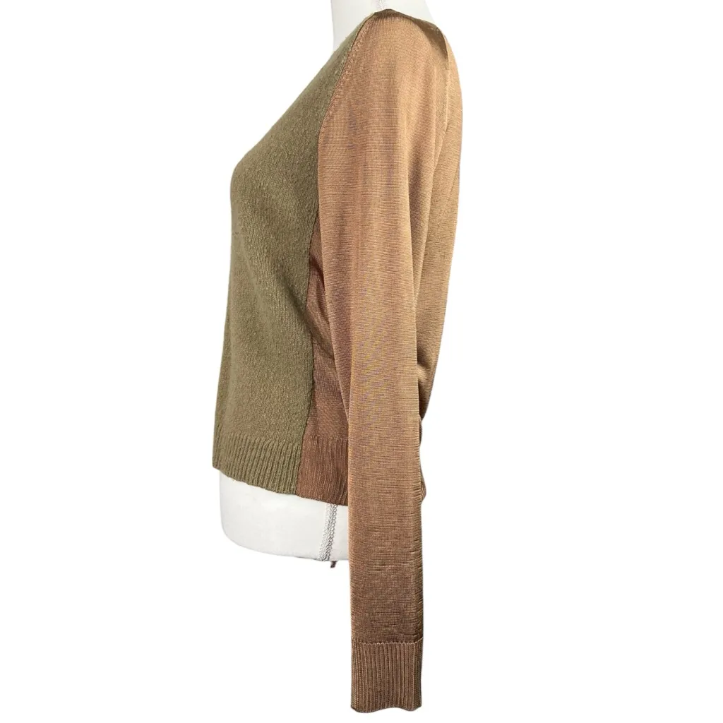 Dries Van Noten Women’s V-Neck Tan Sweater Size Medium - Image 4
