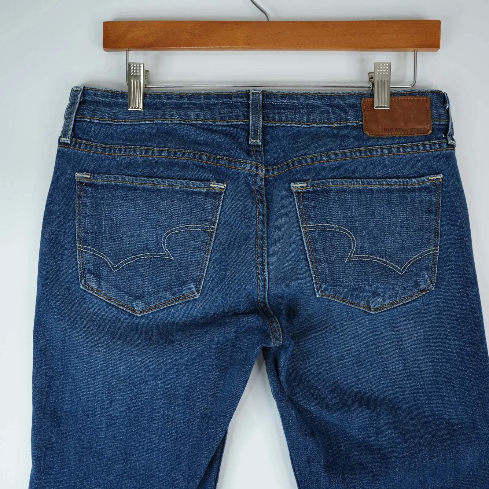 Big Star 1974 Crop Jeans Womens 30 (32x25.5) Blue Denim Rikki Low Rise Stretch - Image 5