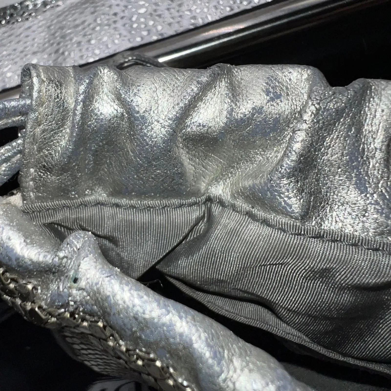 Whiting and Davis International Vintage Mesh Crossbody Bag Purse Silver - Image 11