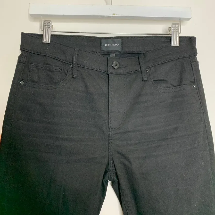 Driftwood Jackie Lace Hem Black Skinny High Rise Stretch Jeans Women's Size 28 - Image 6