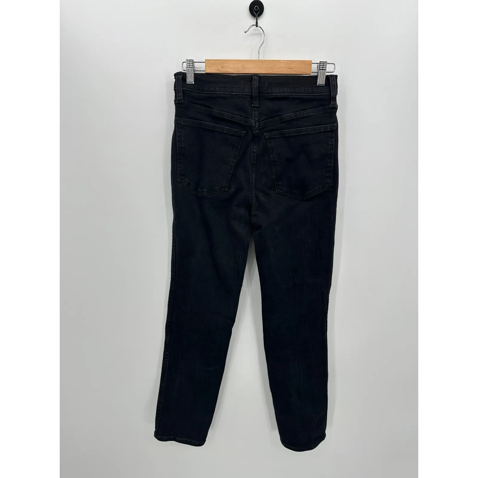 Madewell Womens Black Stovepipe Denim Jeans Size 28 Straight Leg High Waisted - Image 2