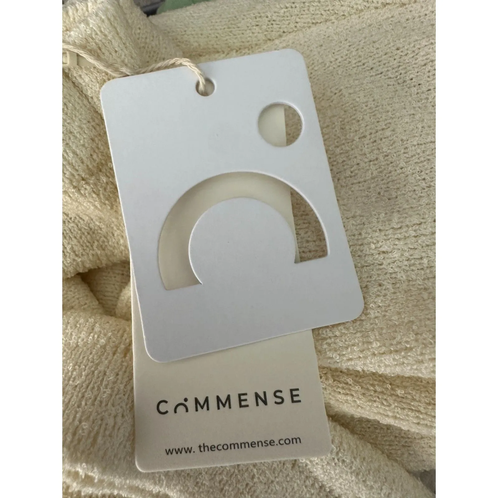 Commense Knotted Tube Midi Sweater Dress Cream Black Coquette Dress XS NEW - Image 6