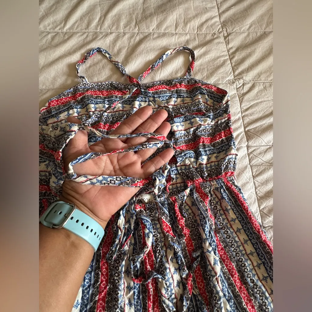 Audrey Red and Blue Striped Jumpsuit with Spaghetti Straps - Image 5