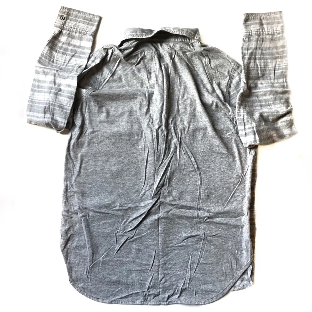 Lou and Grey Pullover Grey Striped Half Button - Image 2