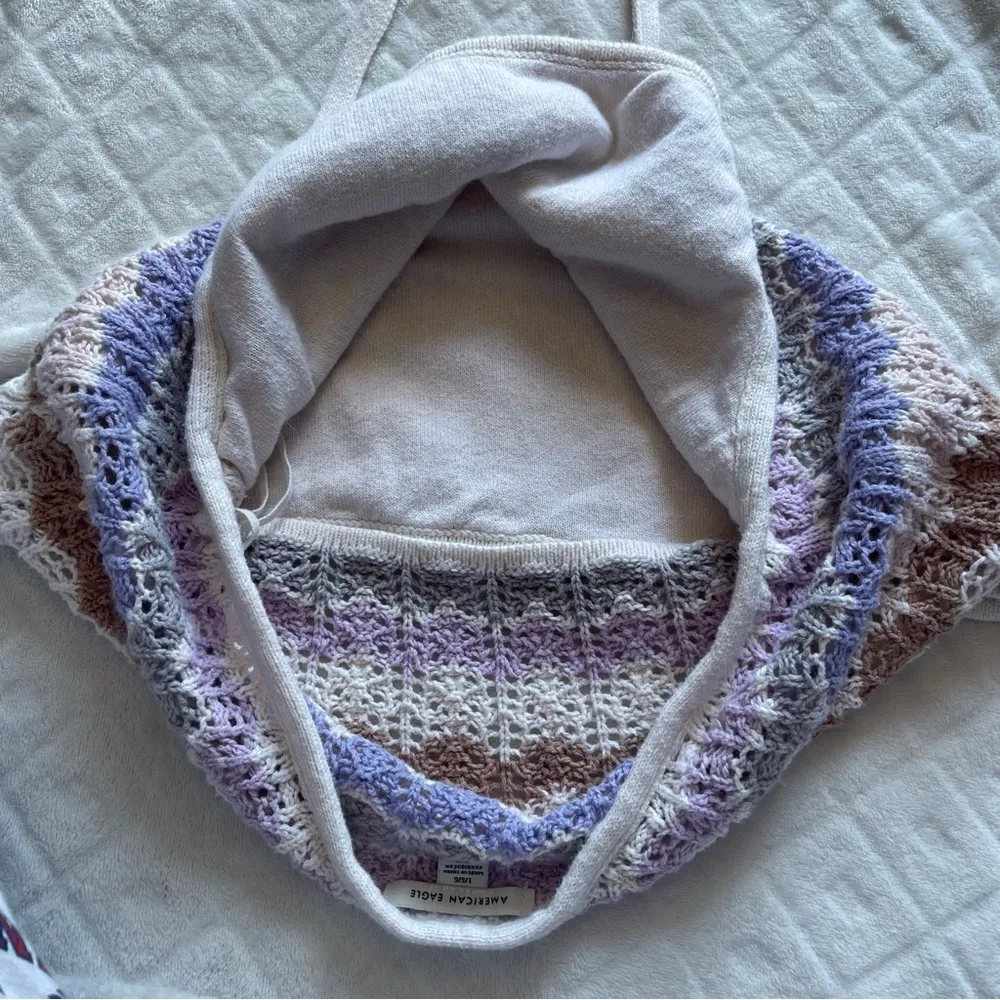 American Eagle knitted halter top large summer tank crop top - Image 5