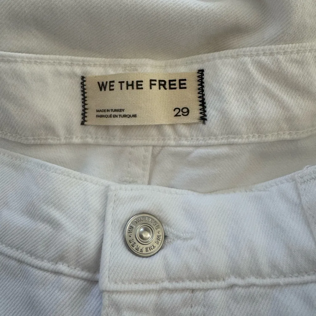 NWOT Women's We The Free Wide Leg White Denim Jeans Free People Stride Size 29 - Image 3