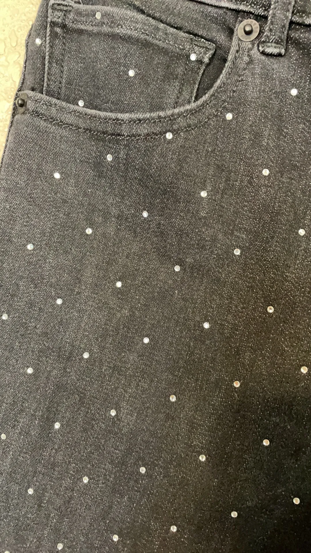 Black Rhinestone Jeans NWT 4S - Image 4