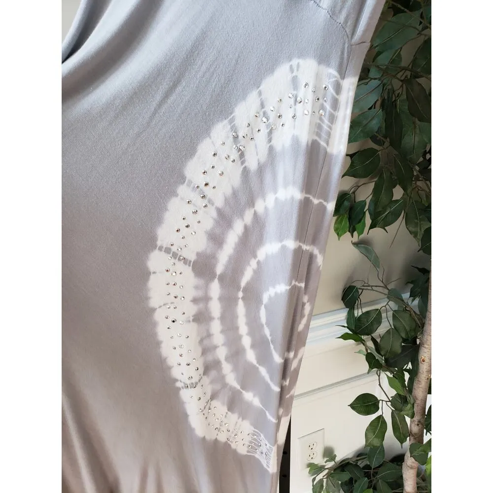 INC International Concepts Skirt Women Large Gray Tie Dye Beaded Floor Length - Image 10