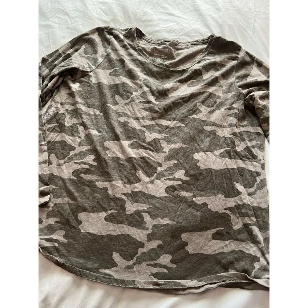 Sonoma The Everyday Tee Camo Long Sleeve Top Woman’s Size XL - Image 3