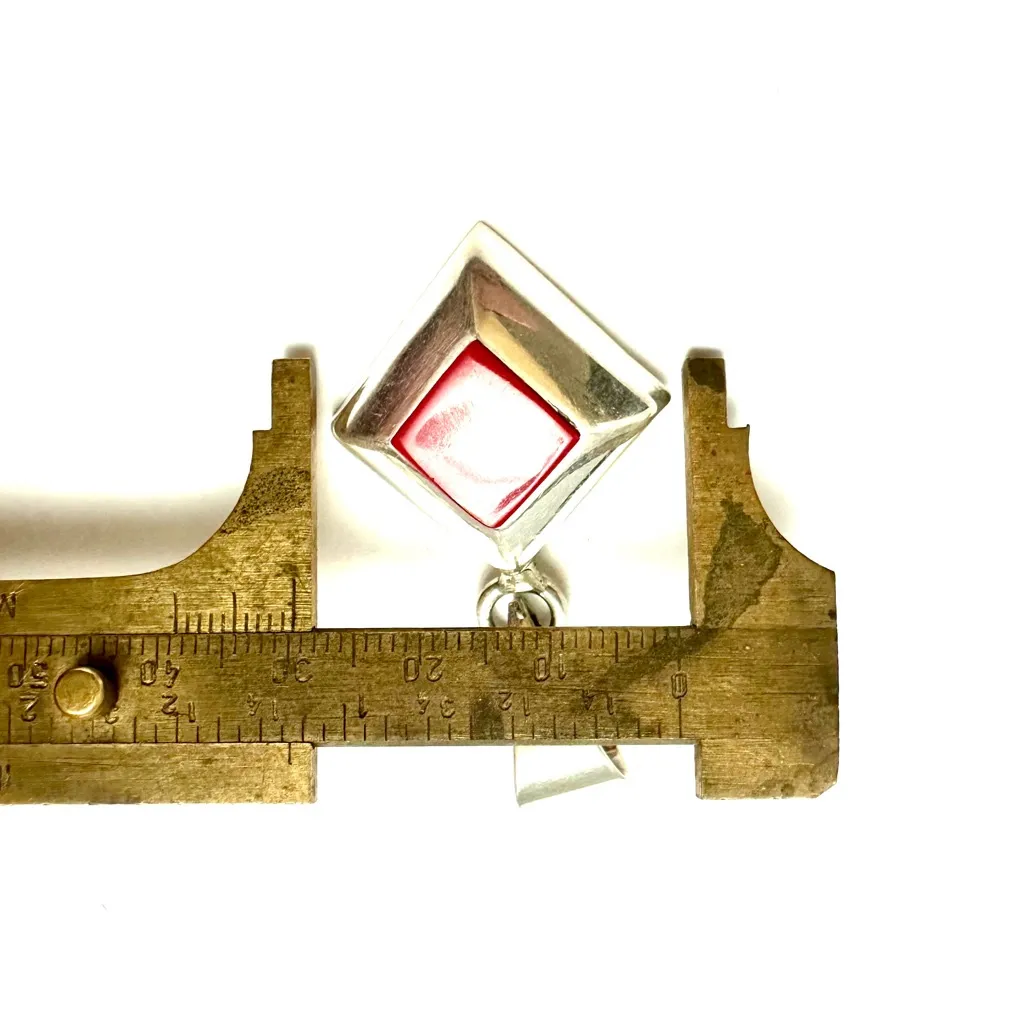 VTG Mexican Silver Pendant With Stone 925 Sterling Silver - Image 4