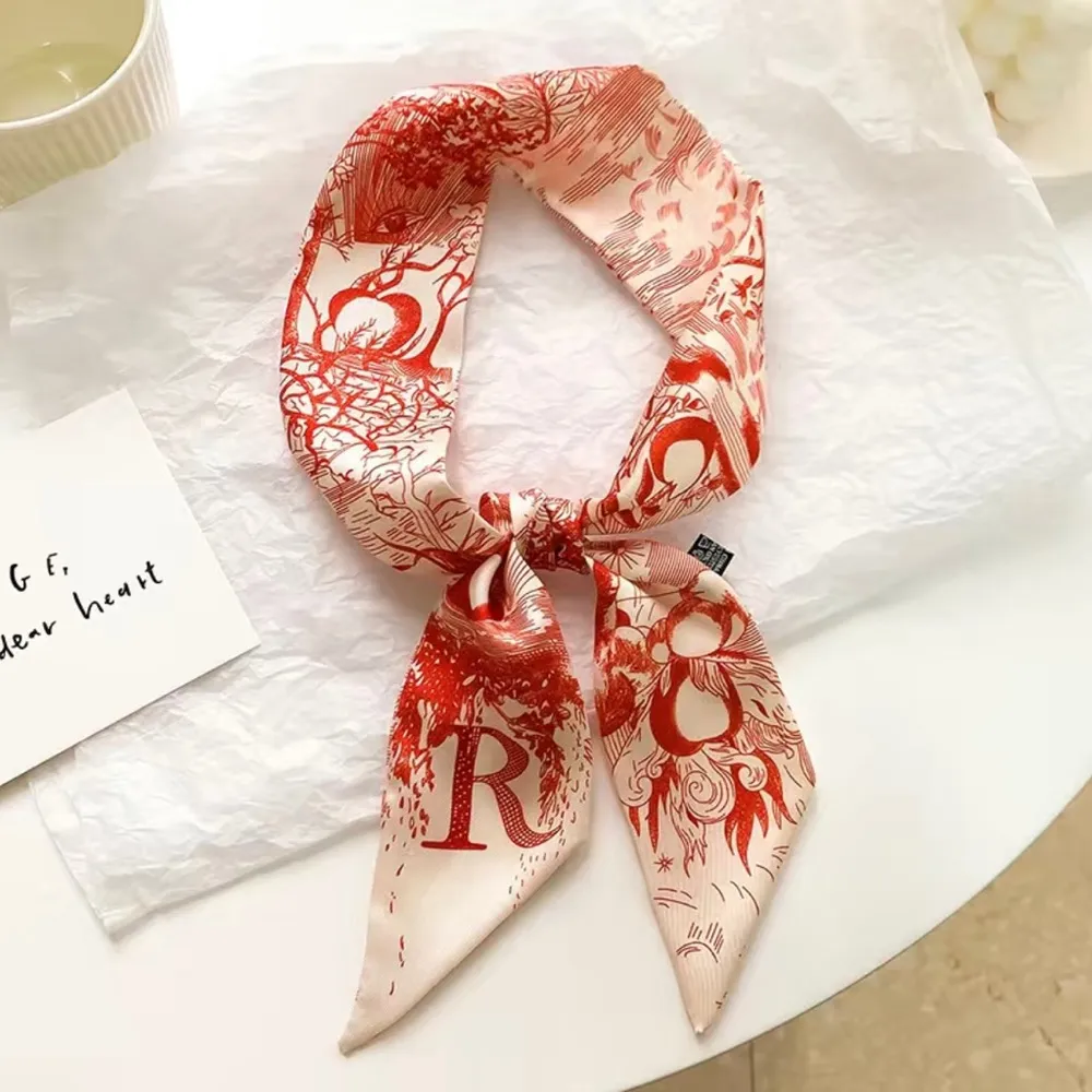 Initial / Letter R Thin Purse Scarf / Hairband / Scarf - Image 2