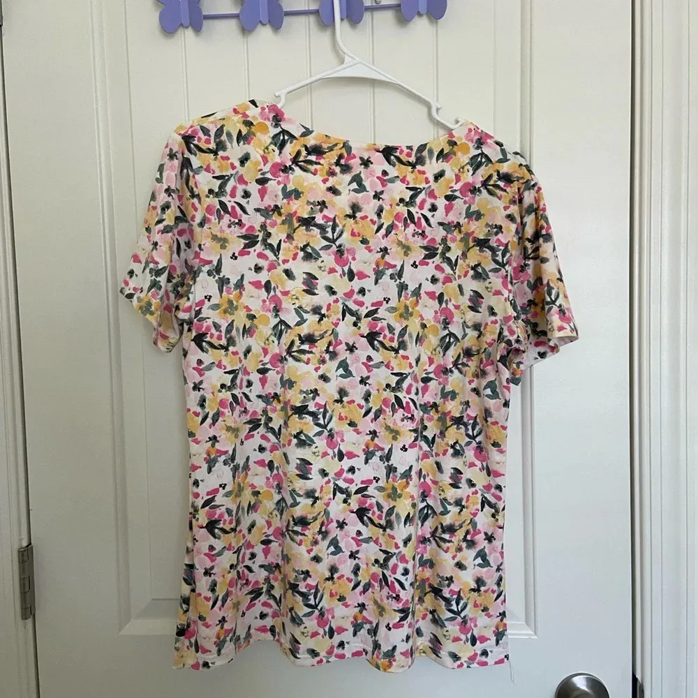 EUC | Joan Vass women’s patterned lace decorated top —‎ medium - Image 5