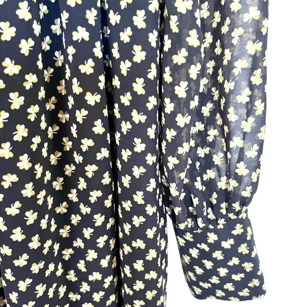 Orla Kiely RARE chiffon clover shamrock ditsy print midi dress size 6 - Image 4