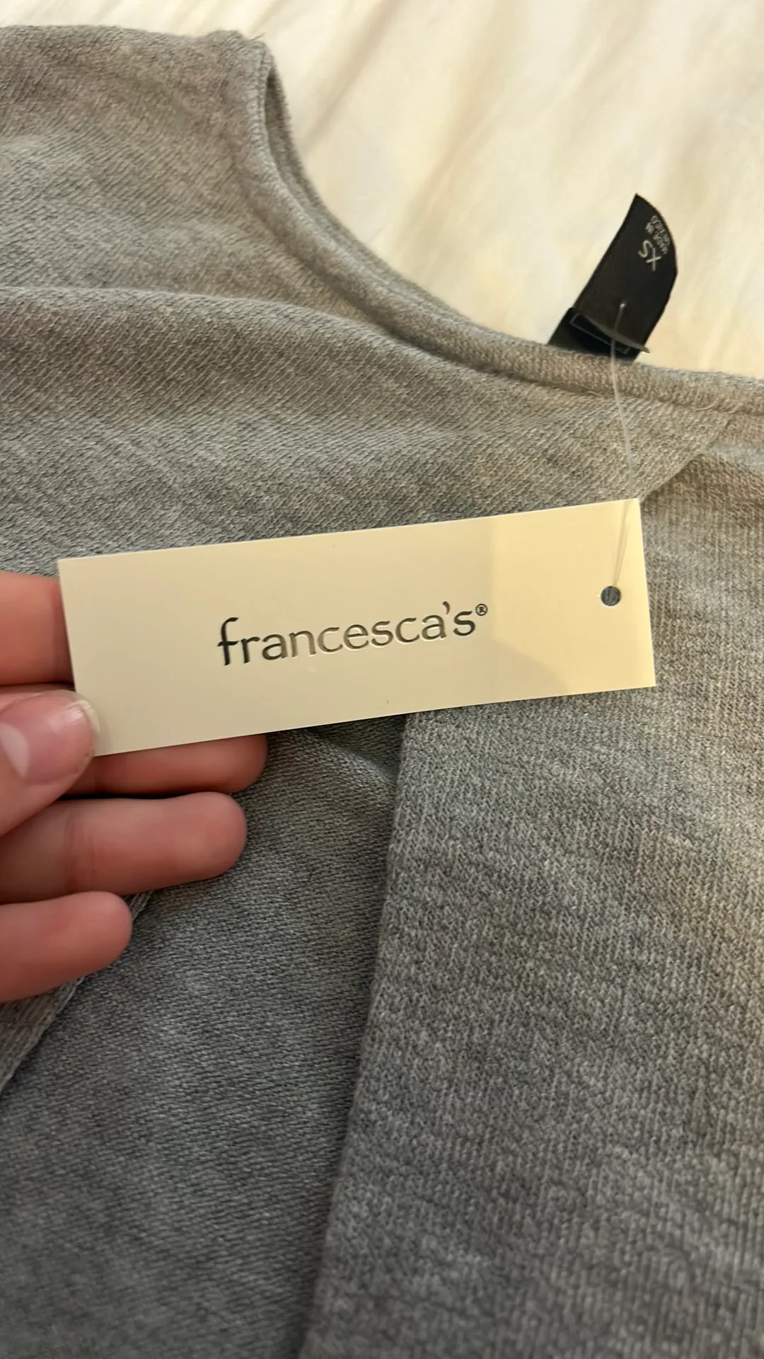 Francesca’s Taupe Open Tie Back Crop T Shirt Size XS NWT! - Image 3