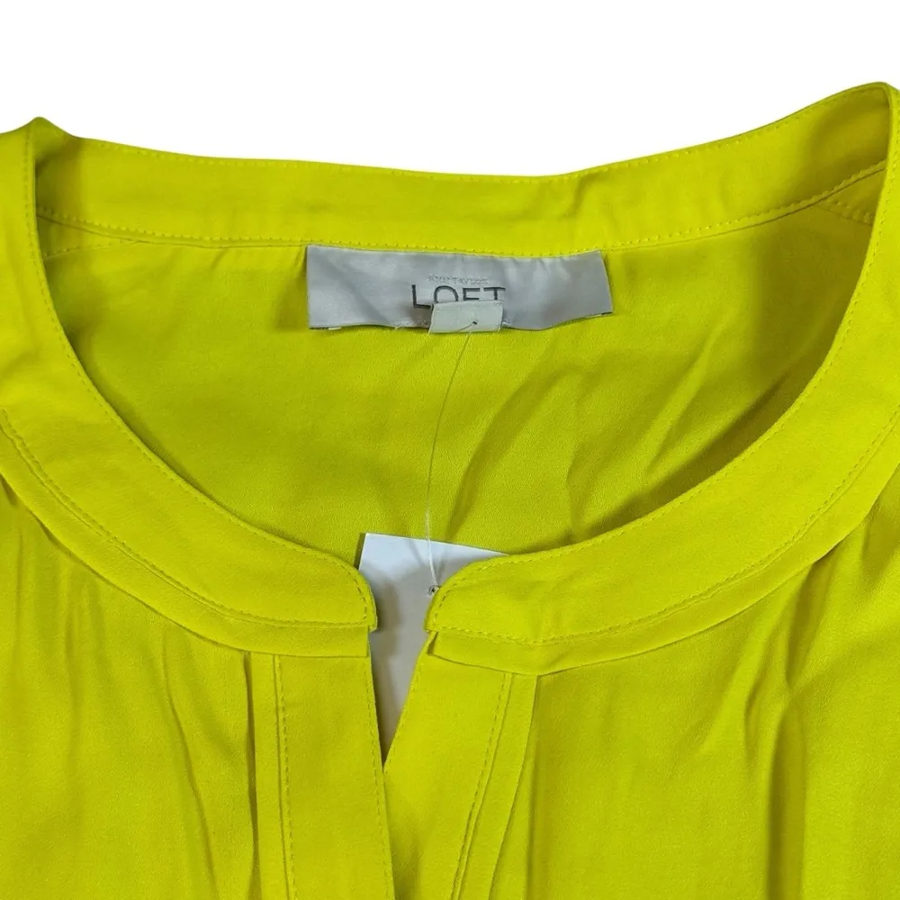 LOFT Long Sleeve Button Down Shirt mustard, yellow Size Large NWT - Image 2