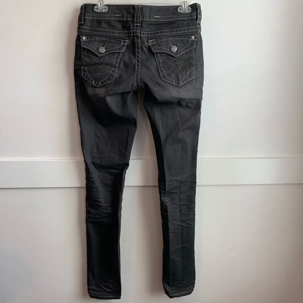 Mek Denim Coated Gray Bulgan Cigarette Jeans - Image 2