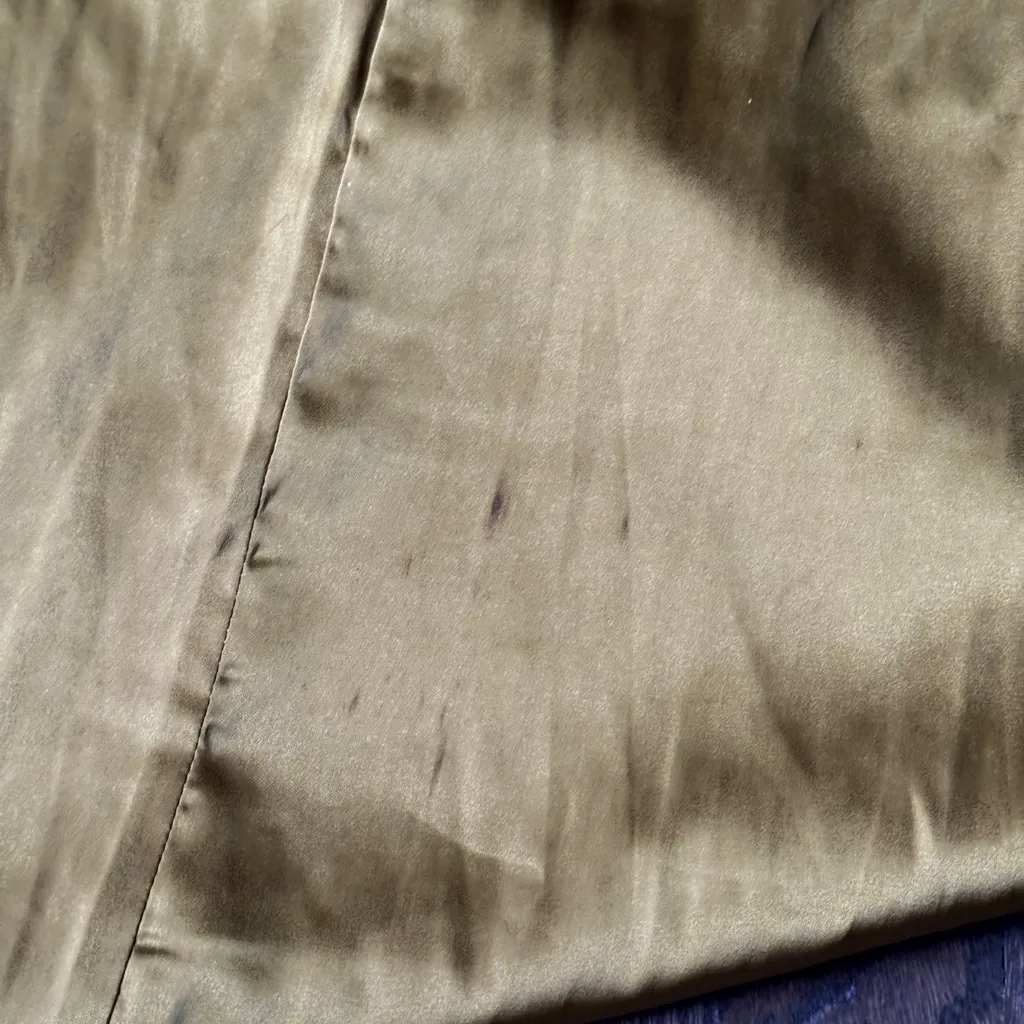 Commense mustard yellow green satin effect cutout backless strap tie maxi dress Gold Size M - Image 7