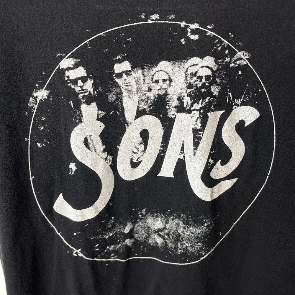 Distressed Sons Music Tee Medium Black Band Shirt Unisex Fit - Image 7