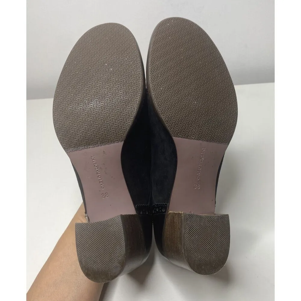 Carlo Pazolini Black Leather Brogue Lace Up High Heel Formal Pump Sz 38 (7.5) - Image 6