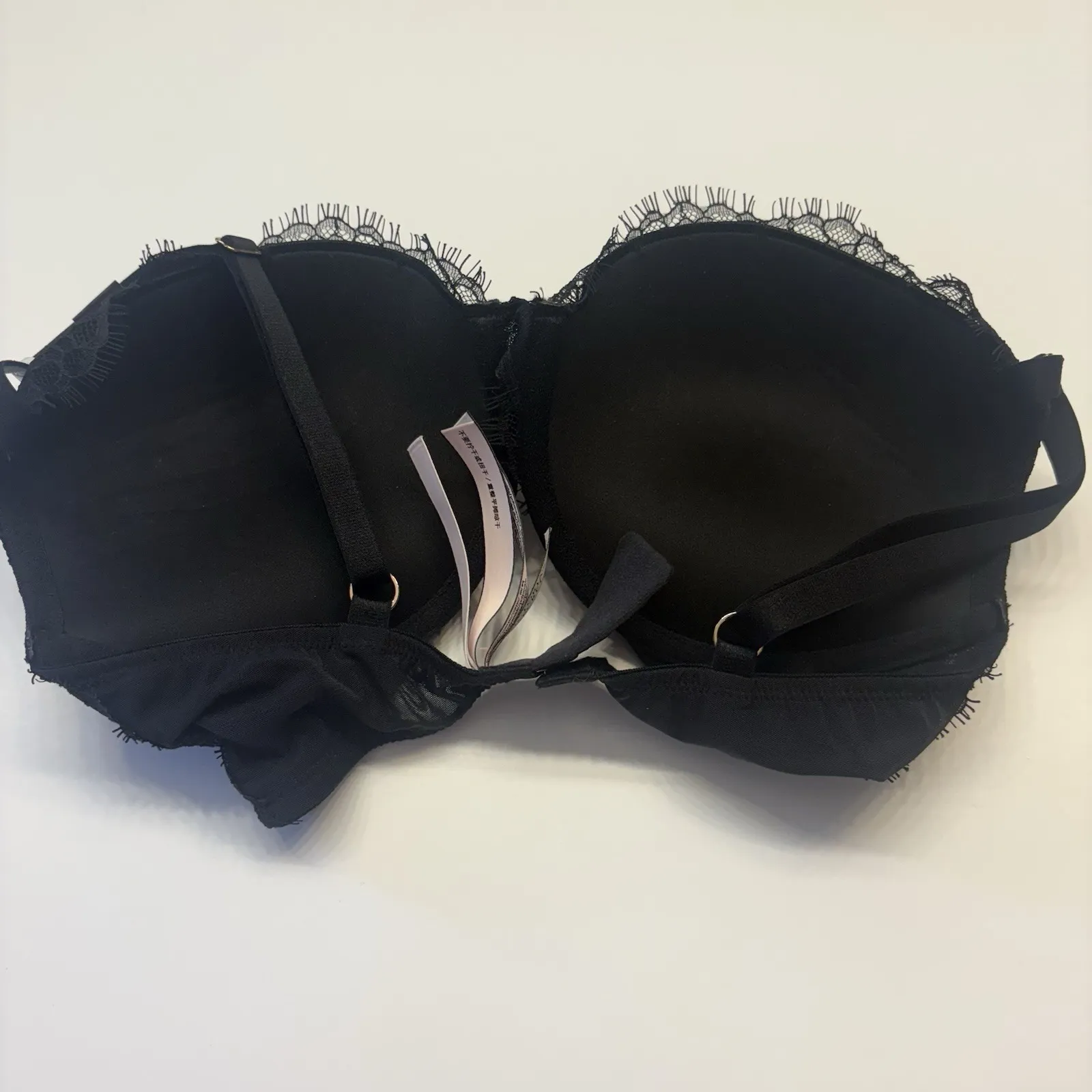Victorias Secret Dream Angels Pushup‎ Bra Thick Padded Size 32DD Black Lace NEW - Image 9