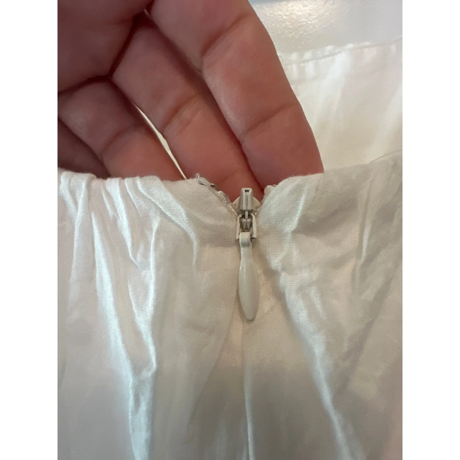 Anthropologie NWT Forever That Girl White Cotton Babydoll Mini Dress Size Small - Image 8