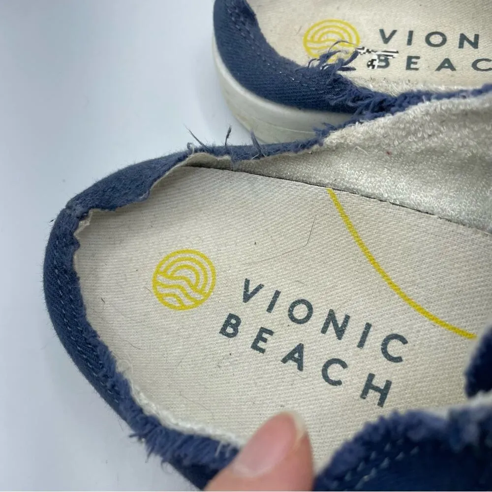 Vionic Beach Blue No Lace Slip On Mule Sneakers Comfort Shoes Women 8.5 Vacation - Image 3