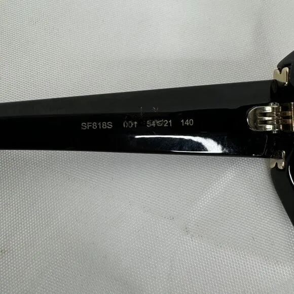 Salvatore Ferragamo SF818S 001 54 21 Classic Black/ Gold Oversized Sunglasses - Image 8