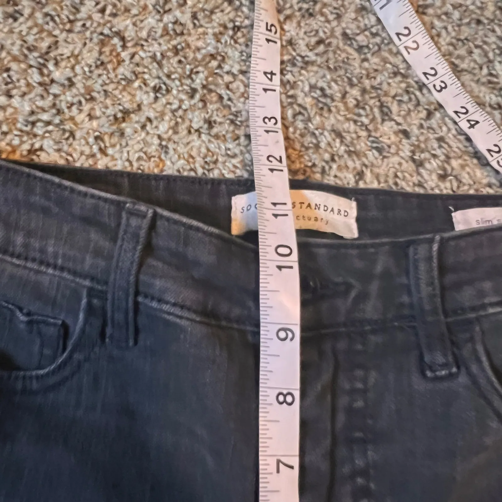 Social Standard by Sanctuary Slim Straight Leg Jeans Black Denim Size 28 - Image 5