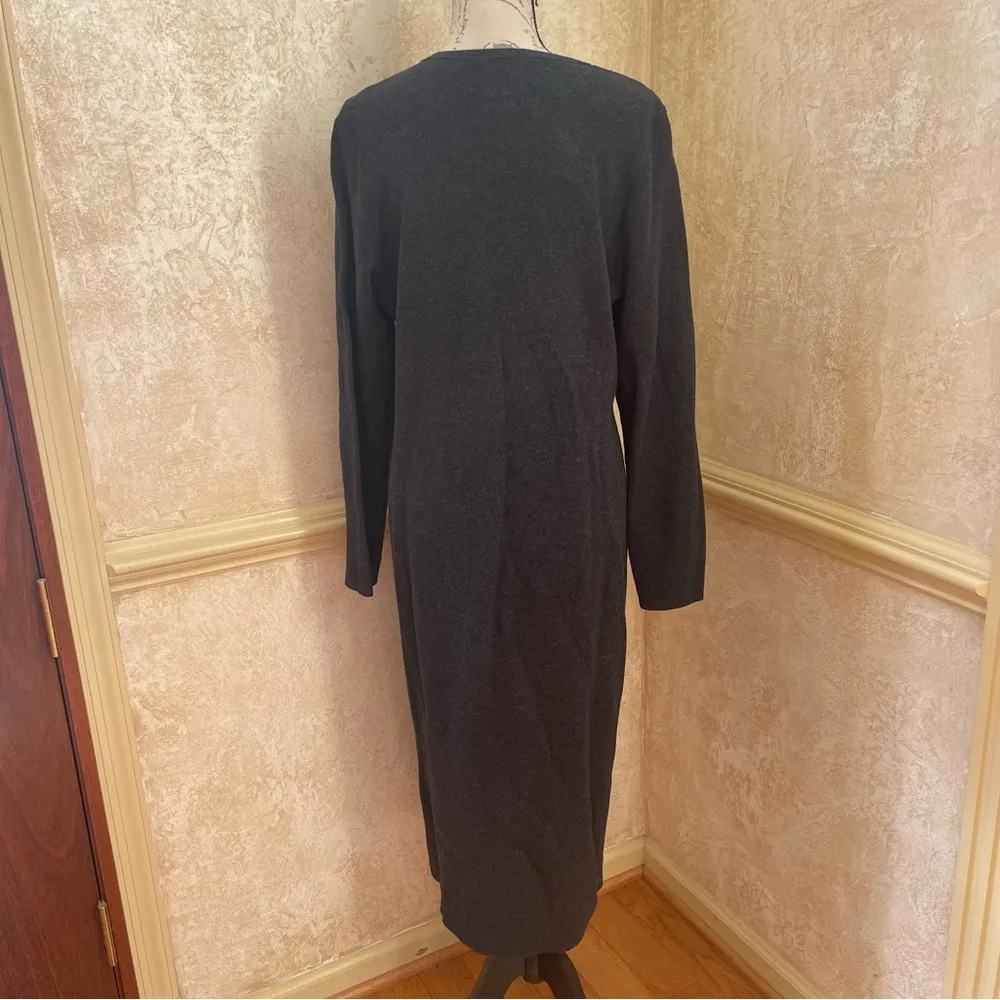 CLEMENTS RIBEIRO POP Long Maxi straight Sweater dress geometric print Grey Sz XL Gray - Image 4