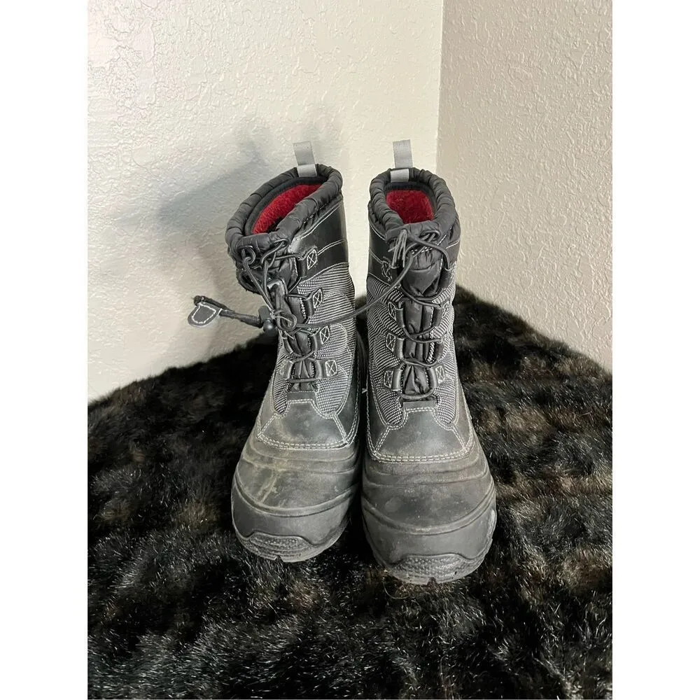 The North Face Youth Alpenglow IV Winter Snow Waterproof Boot Sz 6  Black Grey - Image 2