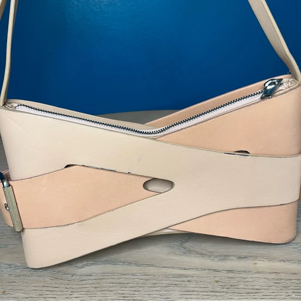 Dion Lee Interlock Harness Shoulder Bag Raw Patina Leather Women’s Tan Purse - Image 6