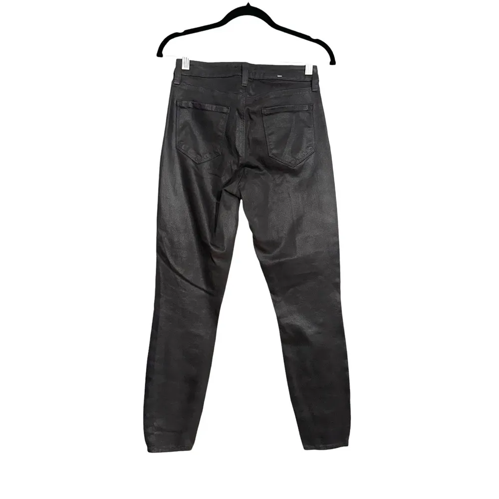 L’AGENCE Margot Skinny High Rise Grey Coated Cropped Skinny Jeans 27 - Image 4