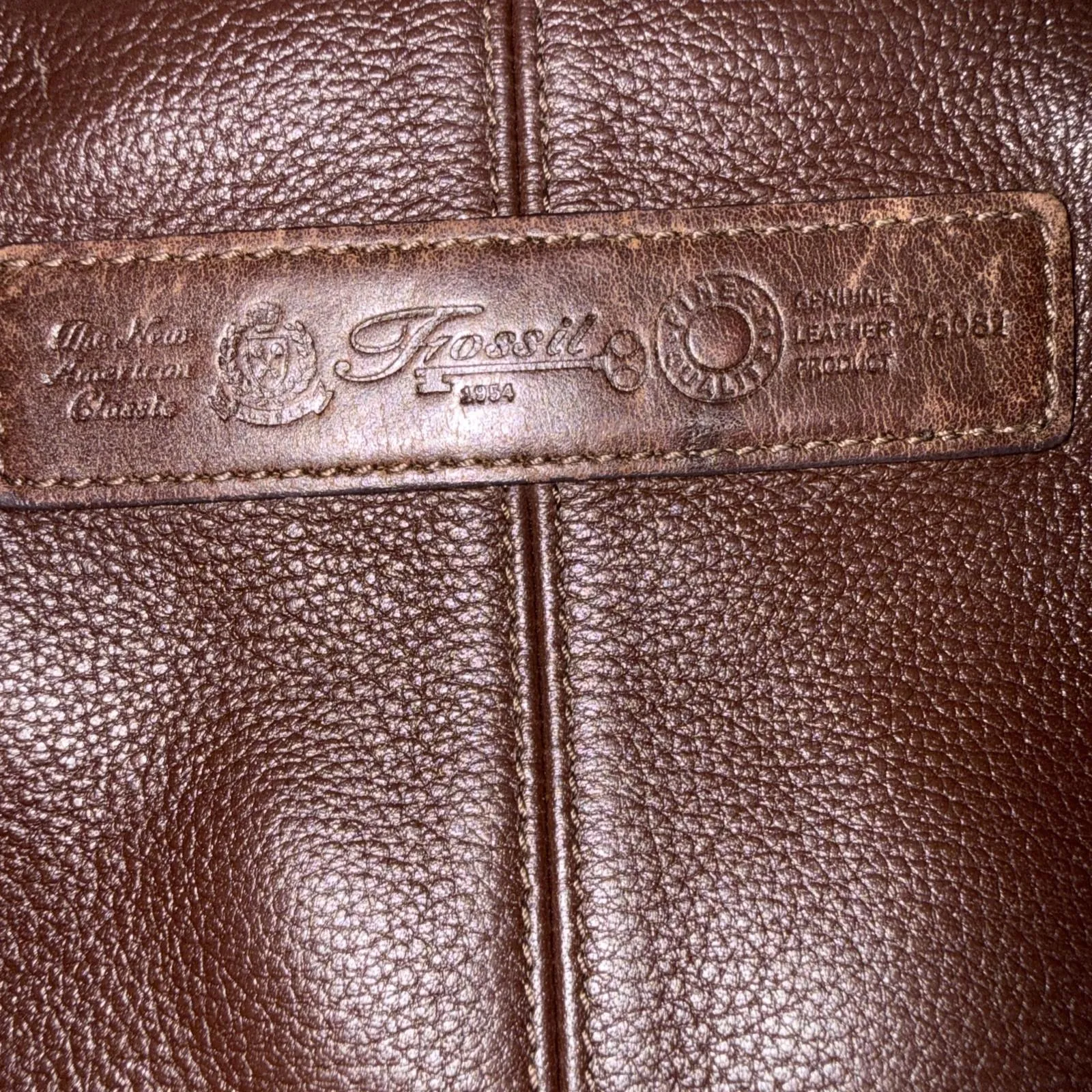 Vintage Y2k Fossil Boho Hippie Gypsy Brown Crossbody Genuine Leather Purse Bag - Image 4