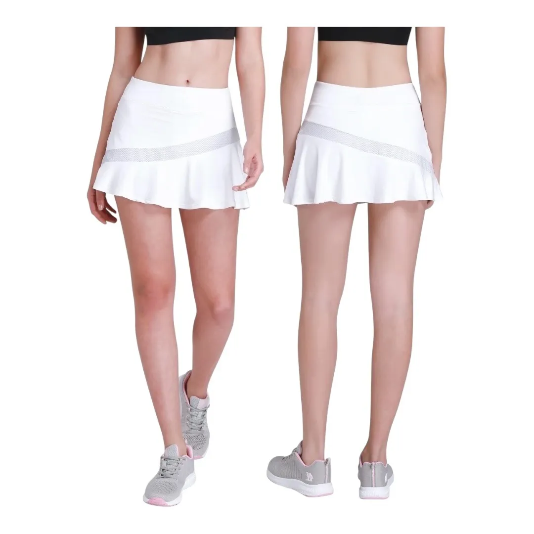 Camel Crown White Athletic Tennis Skort Mesh Flounce Hem Women Size Small NWT‎ - Image 2