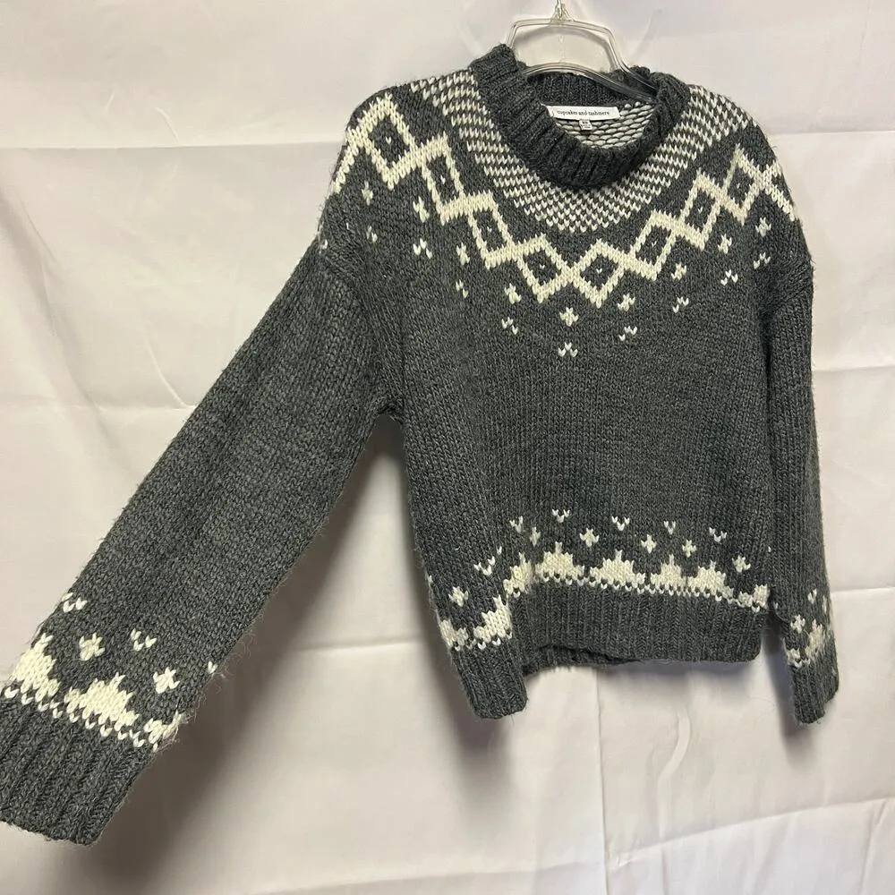 Cupcakes and Cashmere Fair Isle Womens Chunky Sweater XS Soft Cozy Boho Indie - Image 3