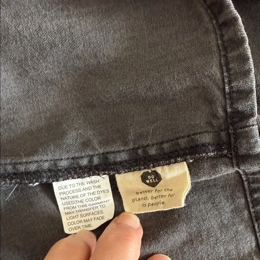 Madewell Tiered Babydoll Tunic Dress Charcoal Gray Long Sleeve Pockets Size M - Image 9