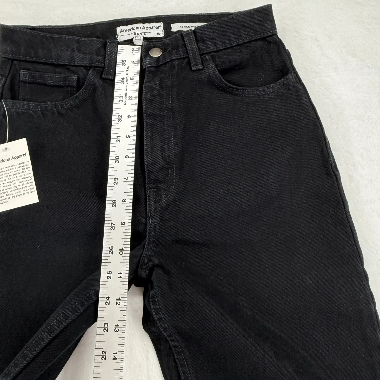 American Apparel‎ The High Waisted Jean Denim Black Size 27 Women's pants - Image 3