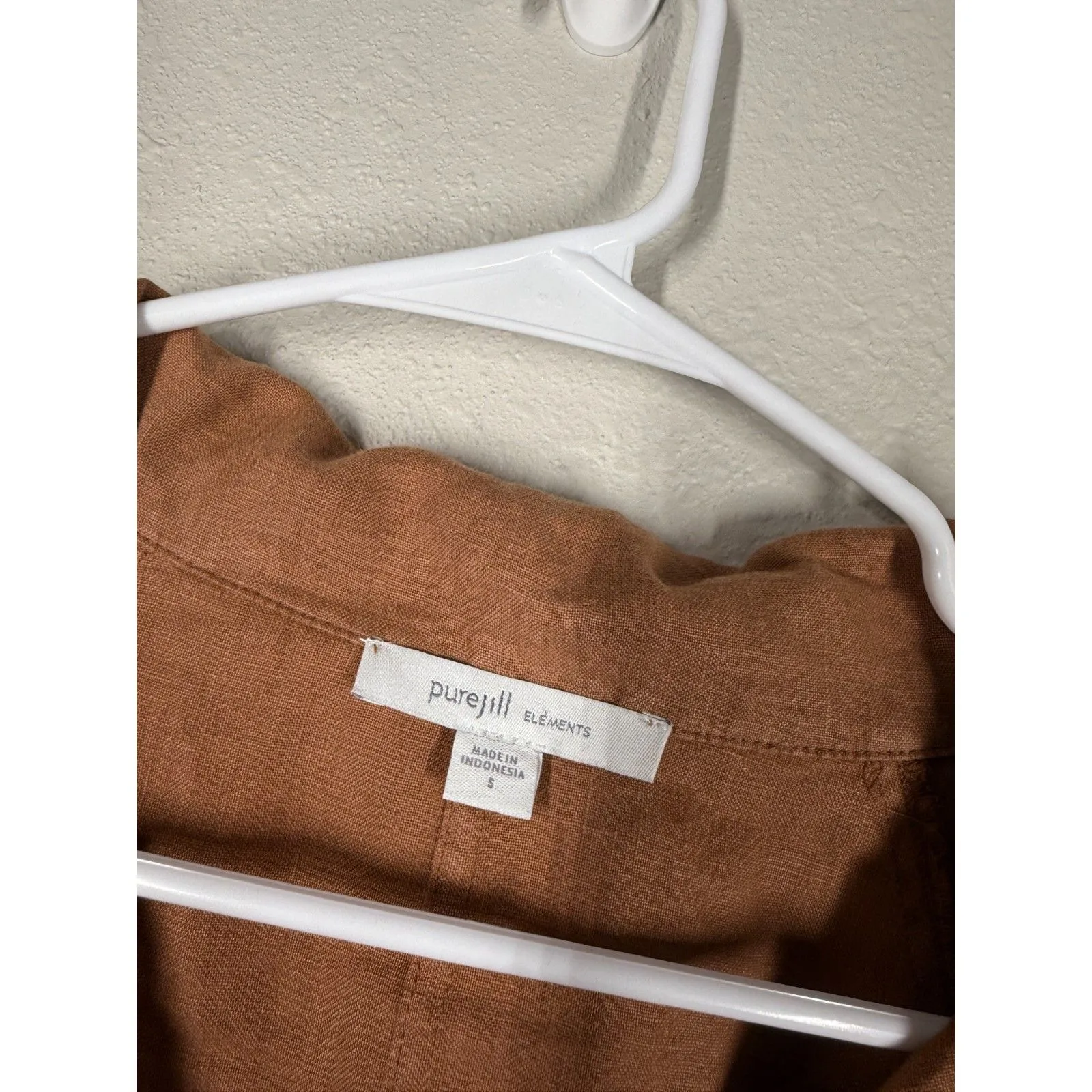 J Jill PureJill Brown Linen Top Sz S Artsy Lagenlook Boxy Beachy Minimalist - Image 4